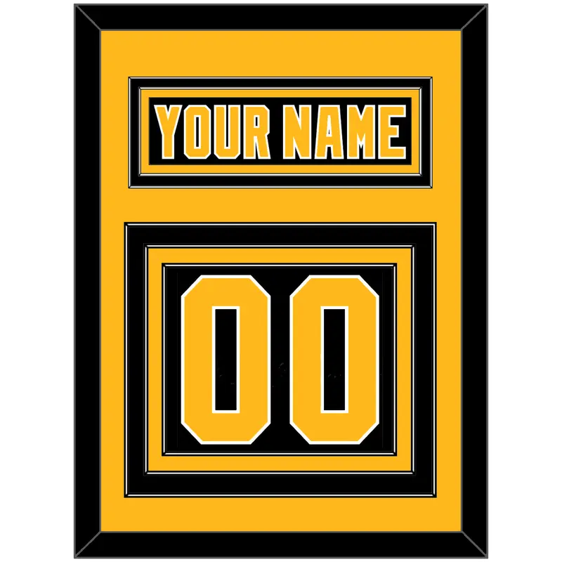 Pittsburgh Nameplate & Number (Back) - Road Black (1992-1997) - Triple Mat 3
