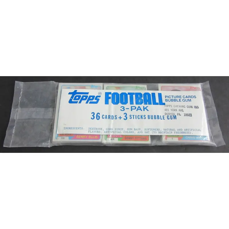 1981 Topps Football Unopened Grocery Rack Pack Topps Wrapper