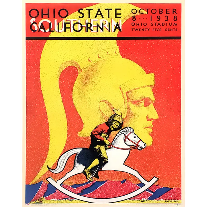 Ohio State Buckeyes vs. USC 1938 Vintage Program Cover 22x28 Poster Print - Asgard