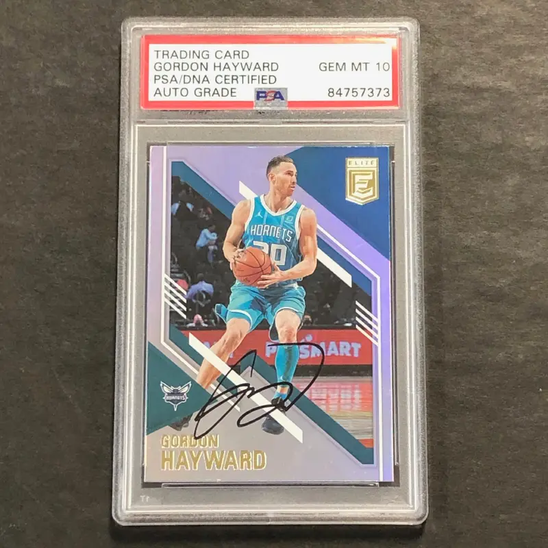 2020-21 Panini Donruss Elite #8 Gordon Hayward Signed AUTO 10 PSA Slabbed Hornets