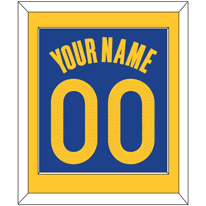 Golden State Name & Number - Blue Icon - Single Mat 2