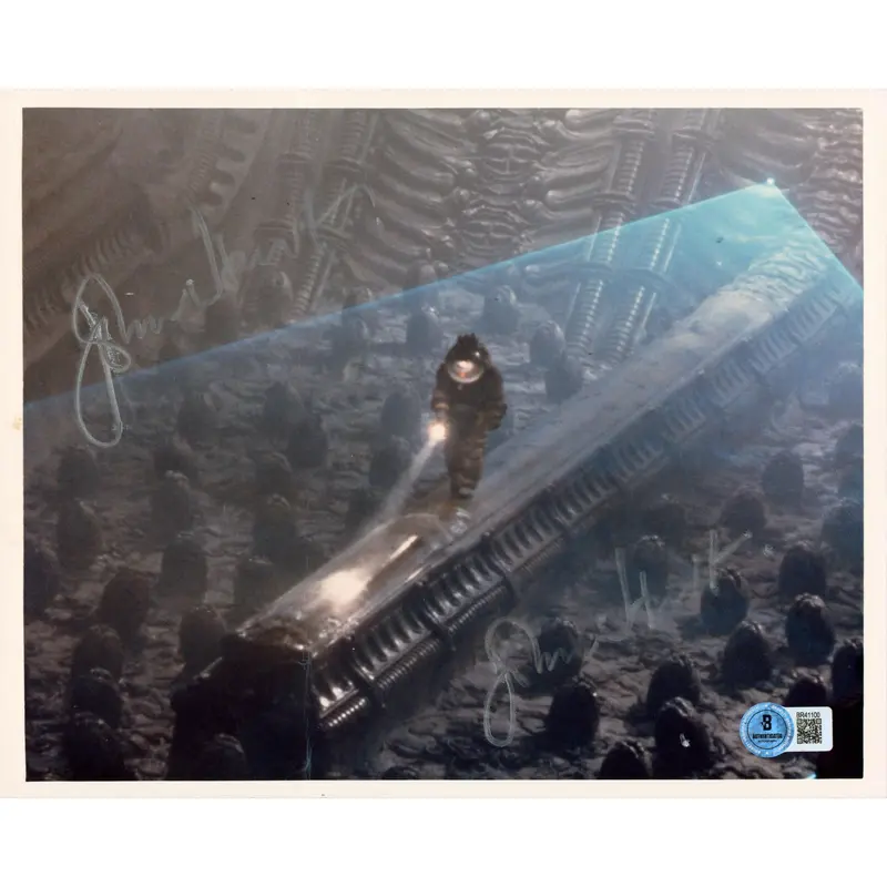 John Hurst Alien Authentic 2x Signed 8x10 Horizontal Photo BAS #BR41100