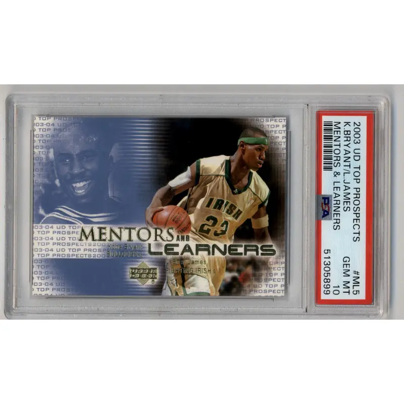 Kobe Bryant/Lebron James 2003-04 UD Top Prospects Mentors & Learners PSA 10 Gem Mint