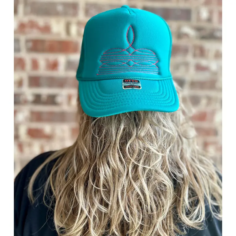 Boot Stitch Embroidered Trucker Hat
