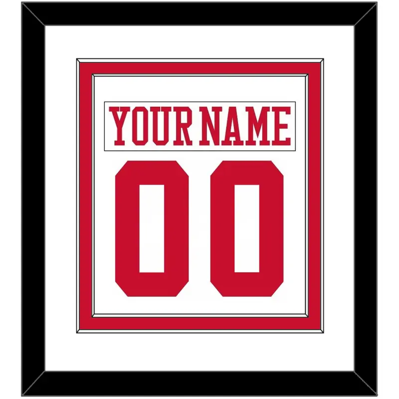 Boston Nameplate & Number (Back) Combined - Home White - Double Mat 1
