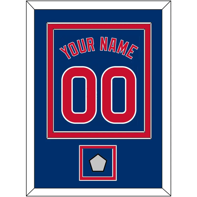 Chicago Name, Number & 2016 World Series Jersey Patch - Alternate Blue - Double Mat 2