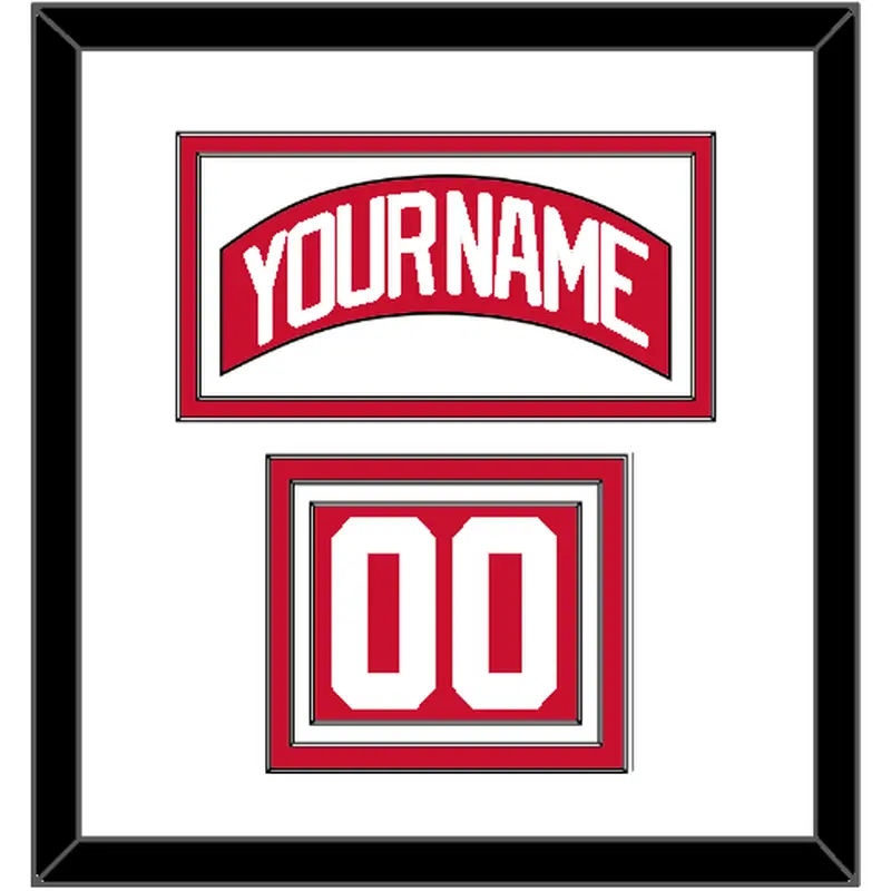 Detroit Nameplate & Number (Shoulder) - Road Red (1997-2007) - Triple Mat 1