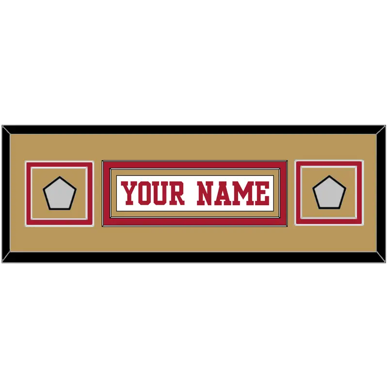 San Francisco Nameplate & 2 Super Bowl Patches - Road White - Double Mat 16