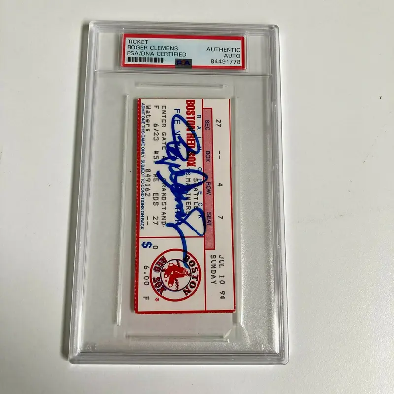 Roger Clemens Signed 1994 Boston Red Sox Ticket PSA DNA COA