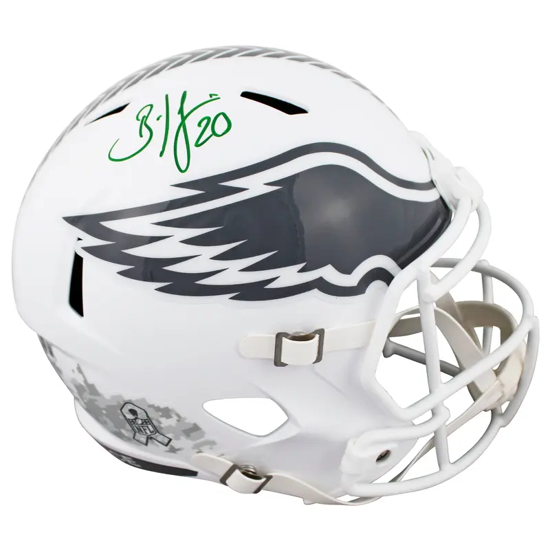 Eagles Brian Dawkins Signed Salute To Service III F/S Speed Rep Helmet BAS Wit