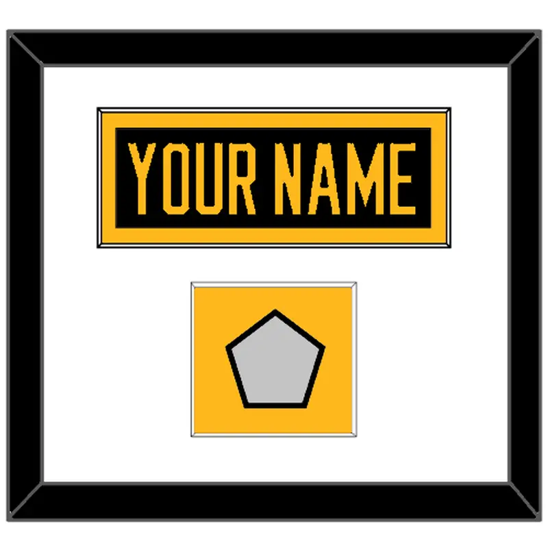 Pittsburgh Nameplate & Stanley Cup Finals Patch - Home Black - Single Mat 1