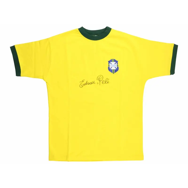 Pele Full Name "Edson" Signed CBD Brazil World Cup Jersey PSA DNA Graded 9 MINT