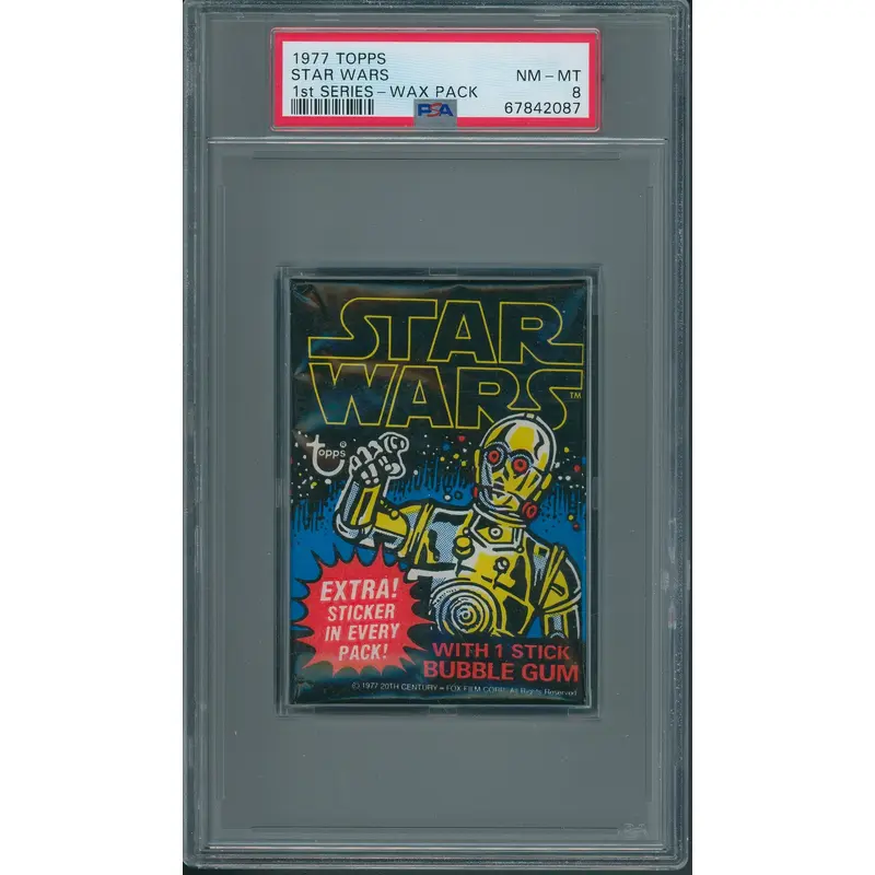 1977 Topps Star Wars Unopened 1st Series Wax Pack PSA 8