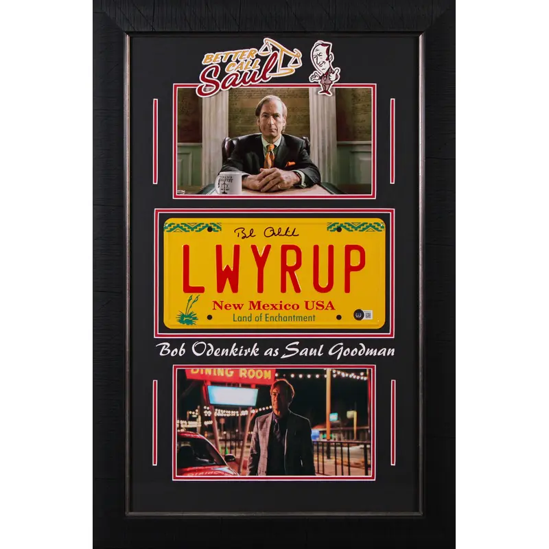 Bob Odenkirk Better Call Saul Authentic Signed License Plate Framed Display BAS