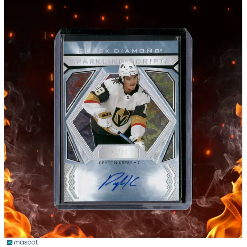 2020-21 Upper Deck Black Diamond Peyton Krebs Sparkling Scripts Spectrum Auto
