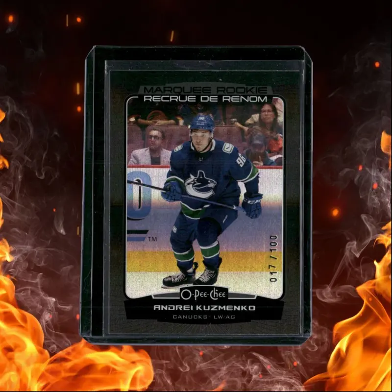 2022-23 O-Pee-Chee Andrei Kuzmenko Black Rainbow Marquee Rookie 017/100 #579