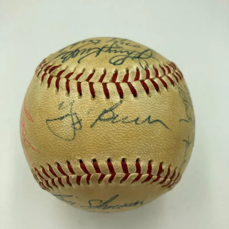 1958 New York Yankees World Series Champs Team Signed Baseball JSA COA