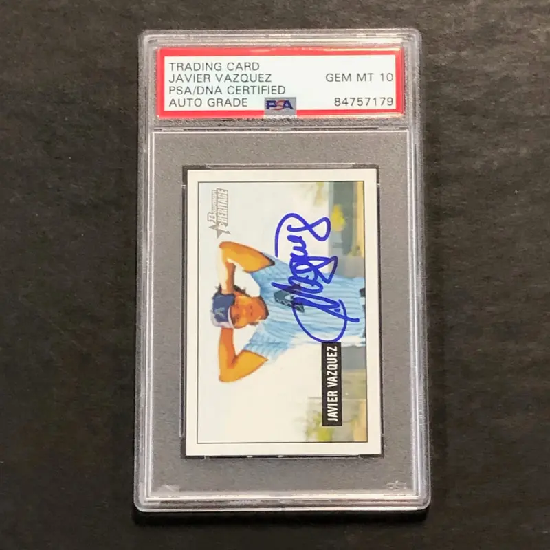2005 Bowman Heritage #140 Javier Vasquez Signed Card PSA Slabbed Auto 10 Diamondbacks