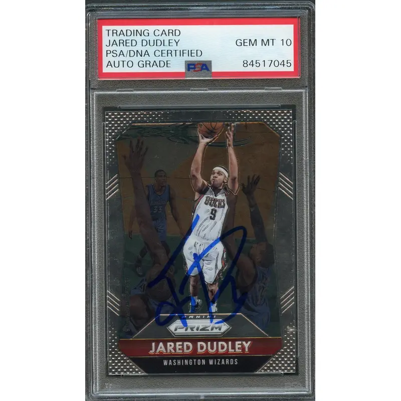2015-16 Panini Prizm #215 Jared Dudley Signed Card AUTO 10 PSA Slabbed Wizards