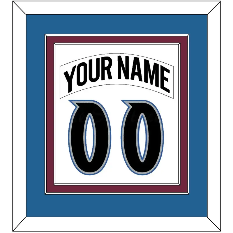Colorado Nameplate & Number (Back) Combined - Home White (1999-2001) - Double Mat 3