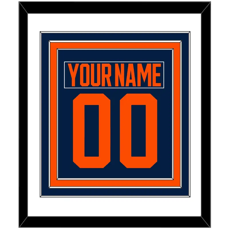 Edmonton Nameplate & Number (Back) Combined - Alternate Navy (2019-2024) - Triple Mat 1
