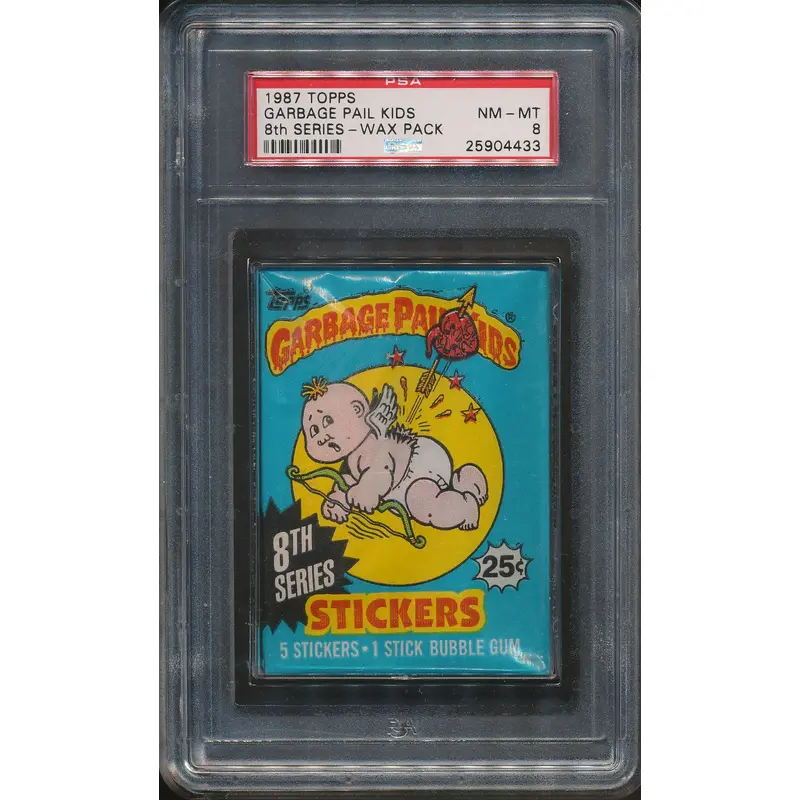 1987 Topps Garbage Pail Kids 8th Series Wax Pack PSA 8 (w/)