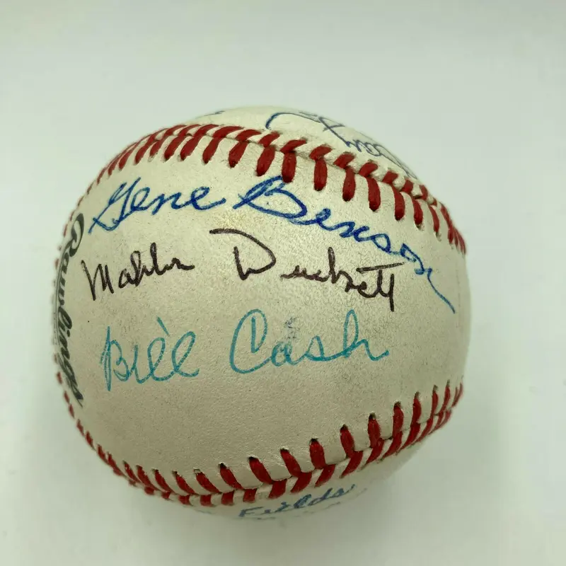 Negro League Legends Signed Baseball Wilmer Fields Leon Day Benson Manning JSA