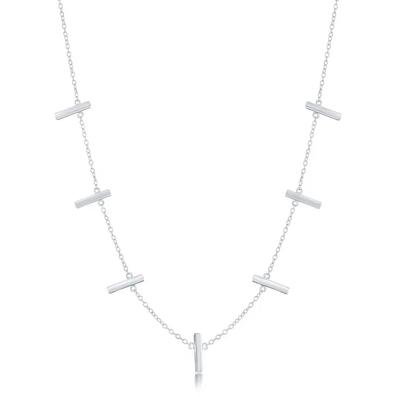 Sterling Silver Verticle Bars Necklace