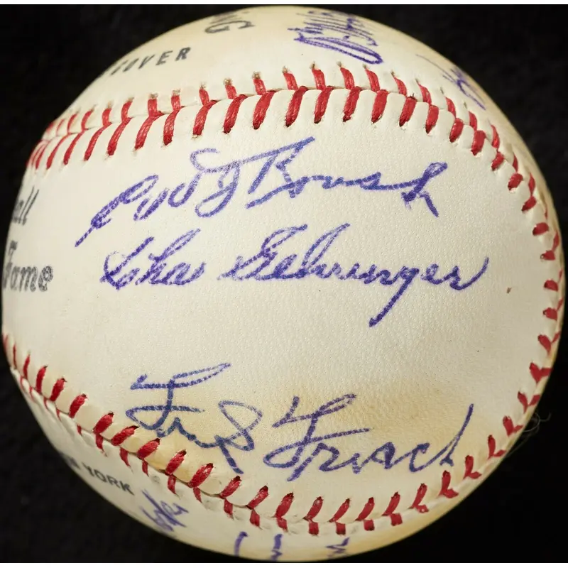 1969 Hall Of Fame Induction Signed Baseball Casey Stengel Stan Musial Beckett