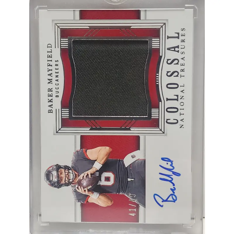 Baker Mayfield 2023 Panini National Treasures Colossal Jersey Auto #41/49