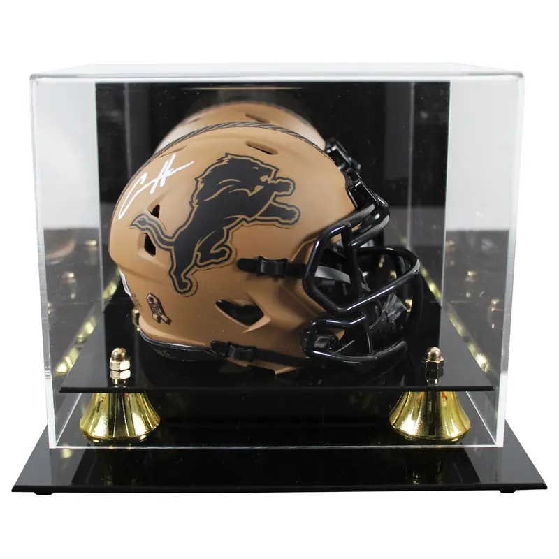 Lions Aidan Hutchinson Signed Salute To Service II Mini Helmet W/ Case BAS Wit