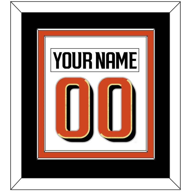 Anaheim Nameplate & Number (Back) Combined - Road White - Double Mat 3