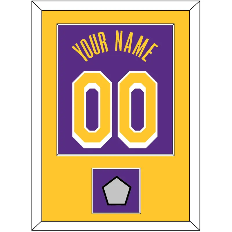 Los Angeles Name & Number With Trophy Patch - Purple Statement - Single Mat 2