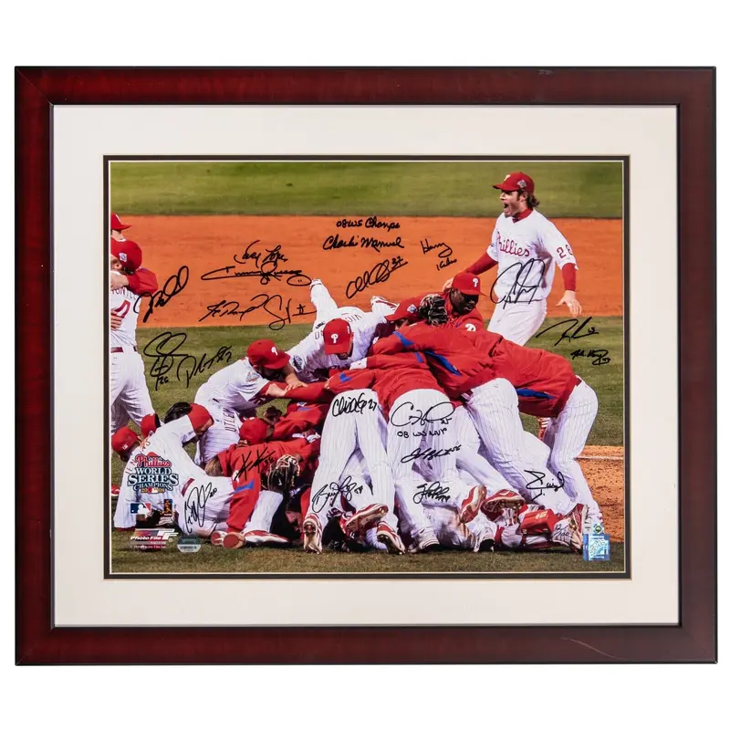 2008 Philadelphia Phillies World Series Champs Team Signed 16x20 Photo MLB Holo