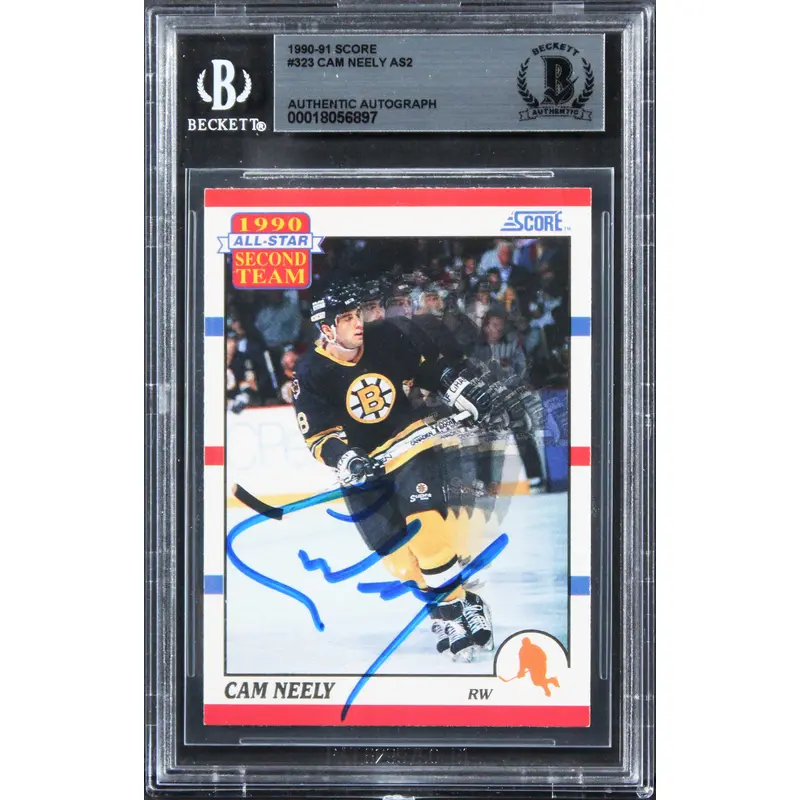 Bruins Cam Neely Authentic Signed 1990 Score #323 Card Autographed BAS Slabbed