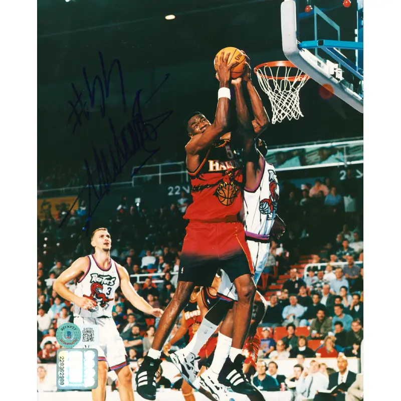 Hawks Dikembe Mutombo Authentic Signed 8x10 Photo Autographed BAS #BJ67384
