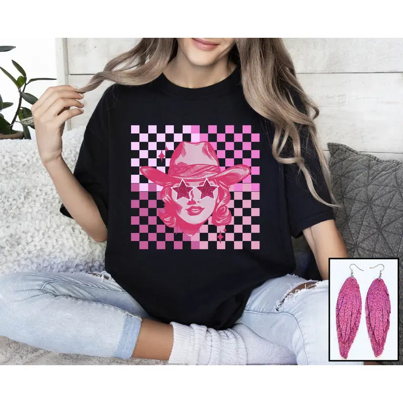 Pink Checkered Cowgirl