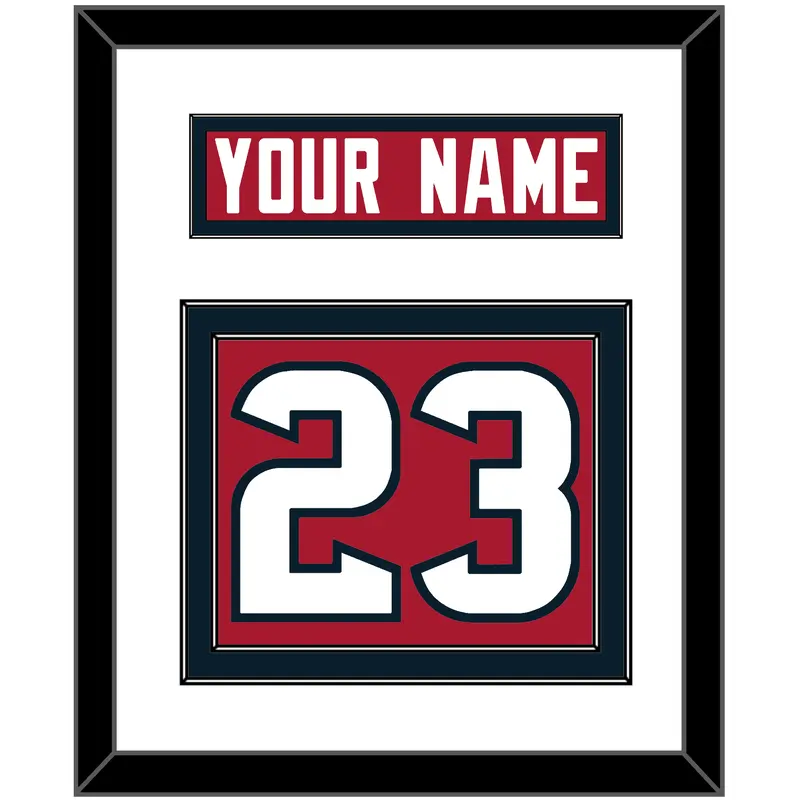 Houston Nameplate & Number (Back) - Alternate Red (2003-2023) - Double Mat 1