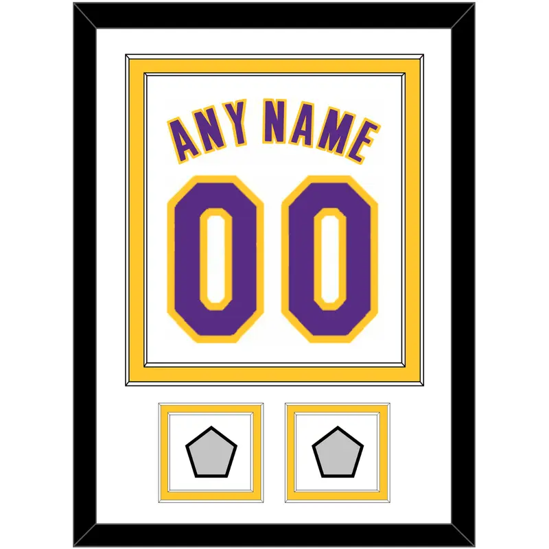 Los Angeles Name & Number With 2 Finals Patches - Alternate White (2002-2018) - Double Mat 2