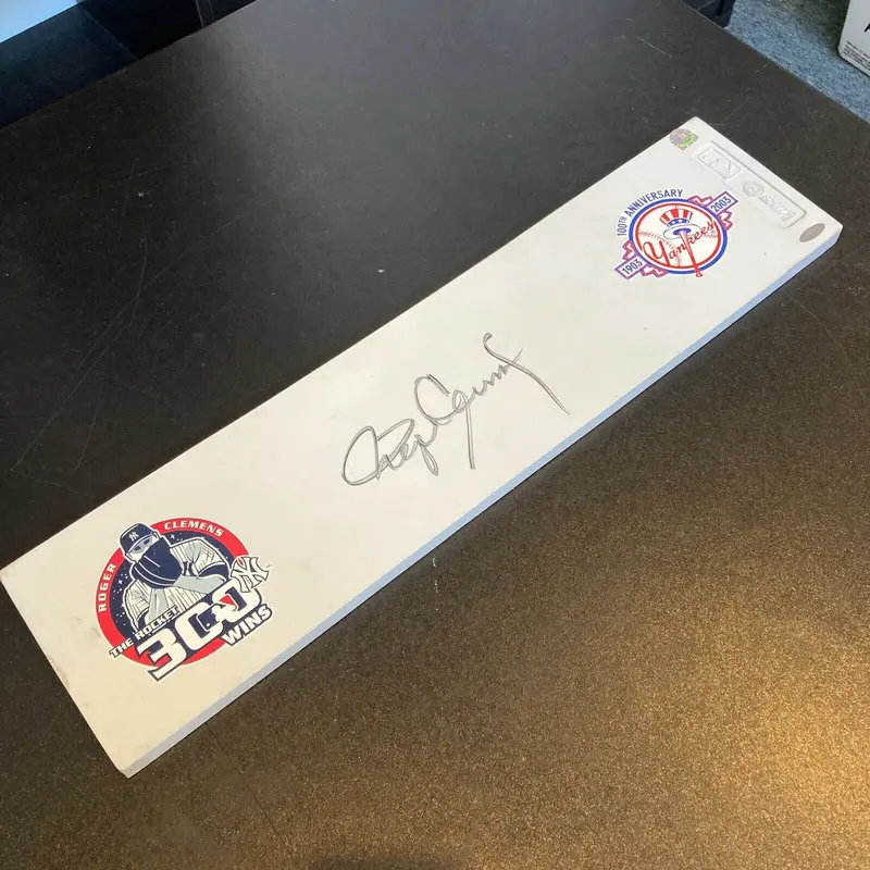 Roger Clemens 300 Wins Signed Full Size Authentic Yankees Pitching Rubber MLB