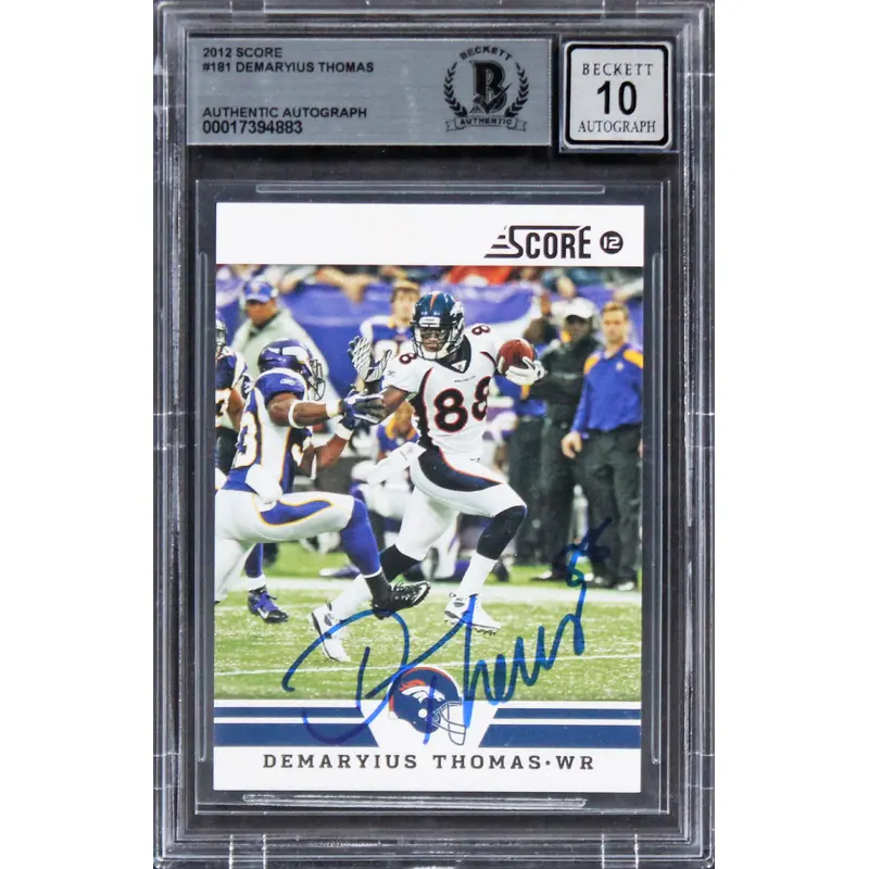 Broncos Demaryius Thomas Signed 2012 Score #181 Card Auto 10! BAS Slabbed