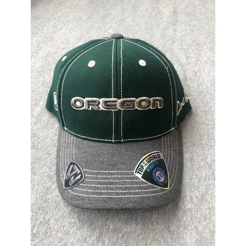 Dark Green Oregon Ducks Hat With Gray Bill