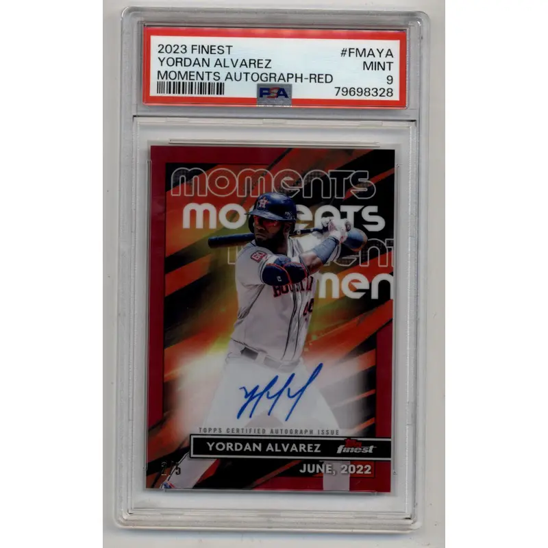 Yordan Alvarez 2023 Finest Finest Moments Auto 2/5 PSA 9 Mint