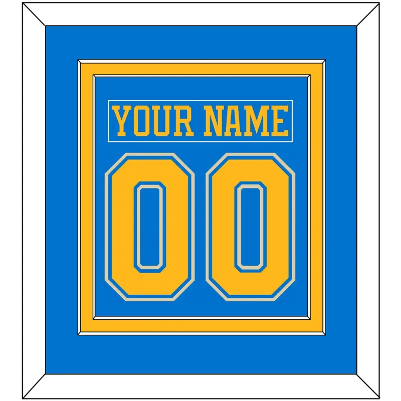 St. Louis Nameplate & Number (Back) Combined - Alternate Blue - Double Mat 2