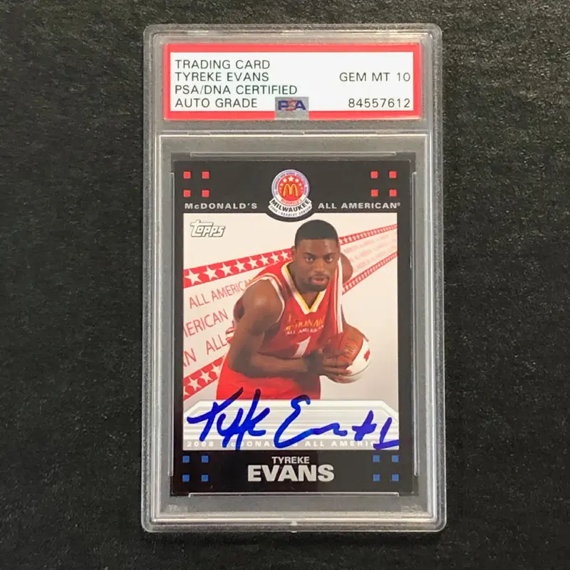 2008 Topps McDonald's All American #TE Tyreke Evans Signed Card AUTO 10 PSA Slabbed