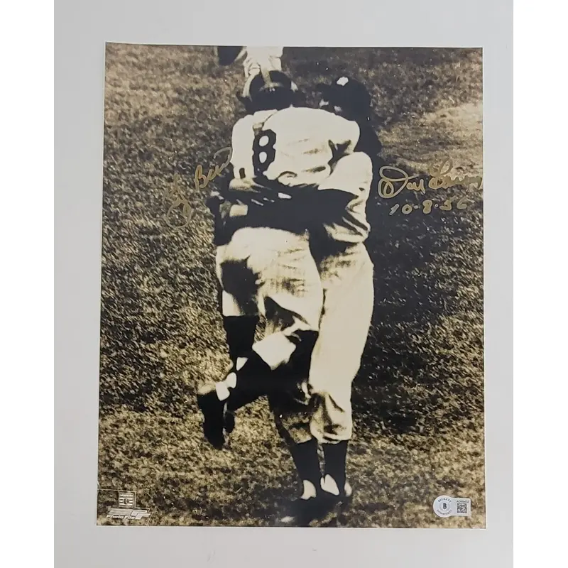 Yogi Berra & Don Larsen Signed World Series Perfect Game 11x14 Photo Beckett COA