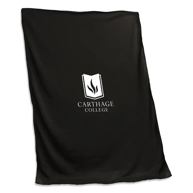 Carthage College Black Sweatshirt Blanket (Screened)