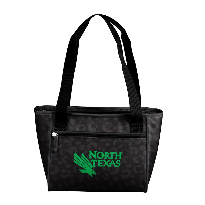 North Texas Leopard Print 16 Can Cooler Tote