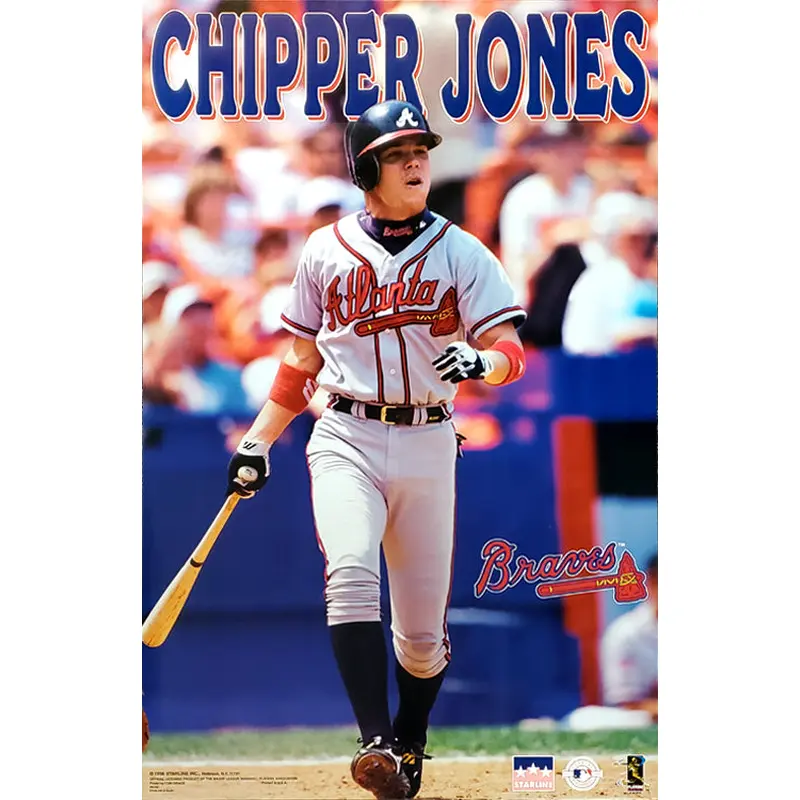Chipper Jones "Blast" Atlanta Braves MLB Baseball Action Poster - Starline 1998