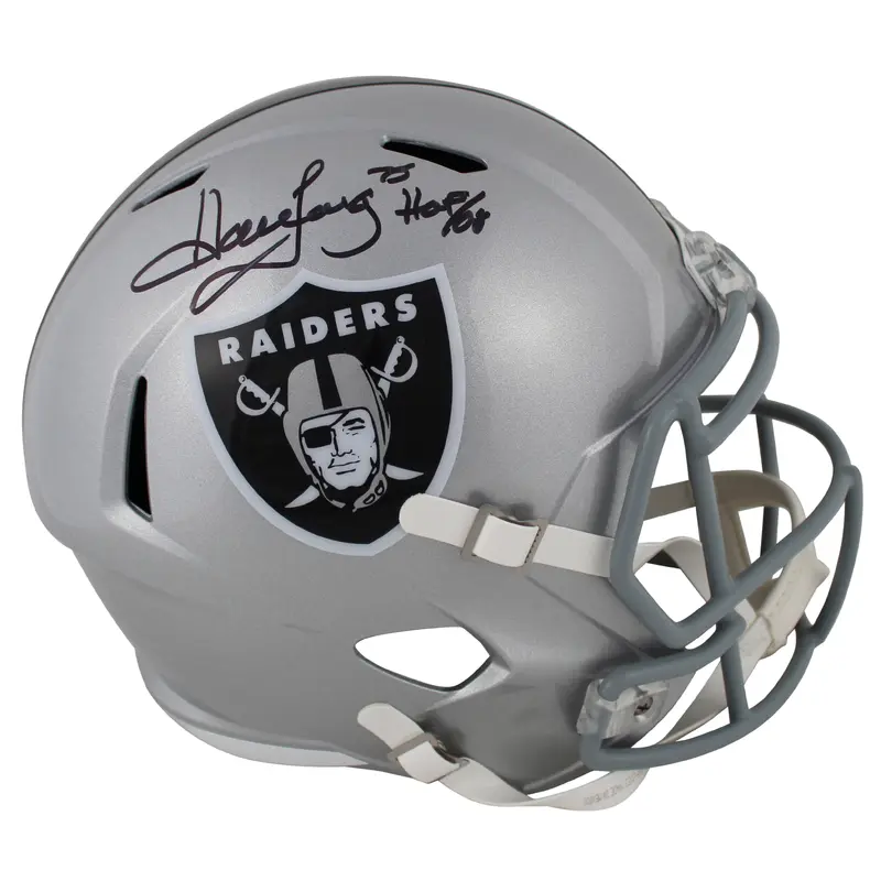 Raiders Howie Long "HOF 00" Signed Full Size Speed Rep Helmet BAS Wit #1W383013